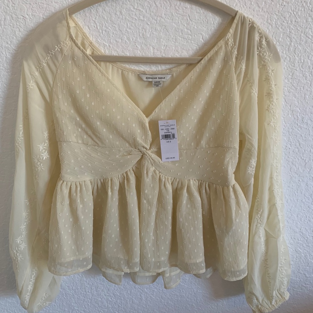american eagle NWT twist front babydoll top